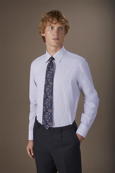 CLASSIC COLLAR REGULAR FIT WHITE/DK BROWN