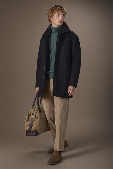 PADDED COAT WITH INNER FAKE VEST BLACK