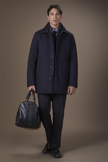 PADDED COAT WITH INNER FAKE VEST BLUE