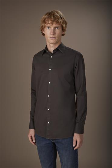 CLASSIC COLLAR SHIRTS DK BROWN