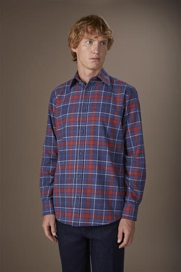 CLASSIC COLLAR SHIRTS BLUE/RED