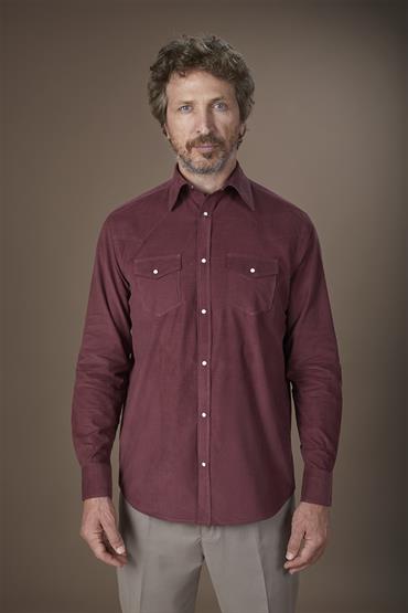 CLASSIC COLLAR CHEST POCKETS SHIRTS WINE