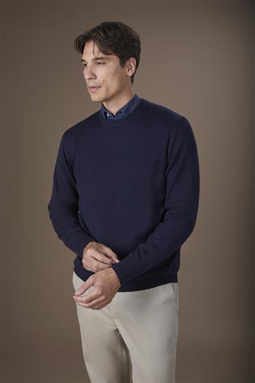 BASIC KNIT ROUNDNECK DK BLUE