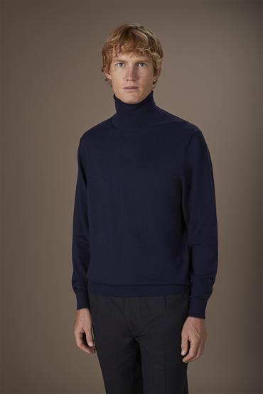 BASIC KNIT TURTLENECK DK BLUE