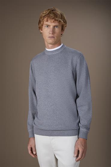 ROUNDNECK FLEECE LT GREY M