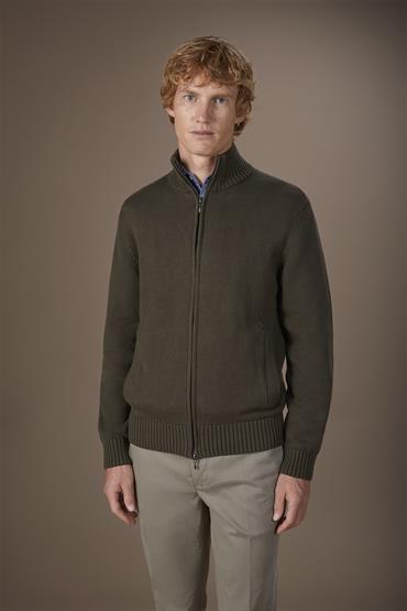 CARDIGAN FULL ZIP BROWN