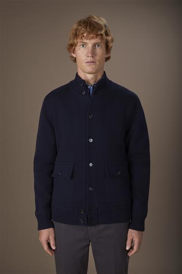 KNITTED JACKET DK BLUE