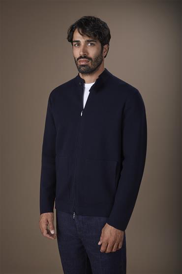 BIKER COLLAR CARDIGAN