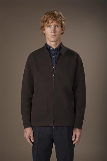BIKER COLLAR CARDIGAN BROWN