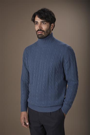TURTLENECK KNIT CABLE STEEL