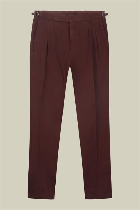 DOUBLE PLEATS WITH SIDE WAIST BUCKLE