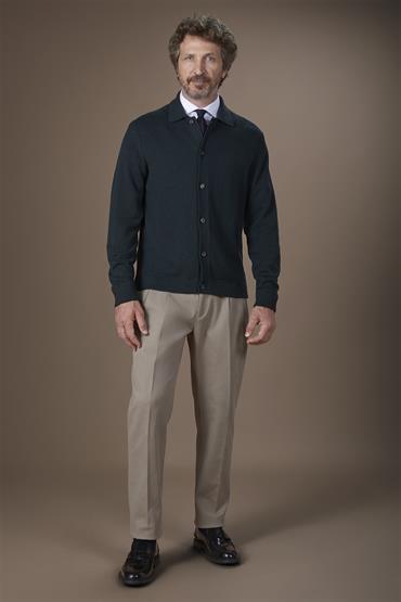 DOUBLE PLEATS WITH SIDE WAIST BUCKLE TAUPE