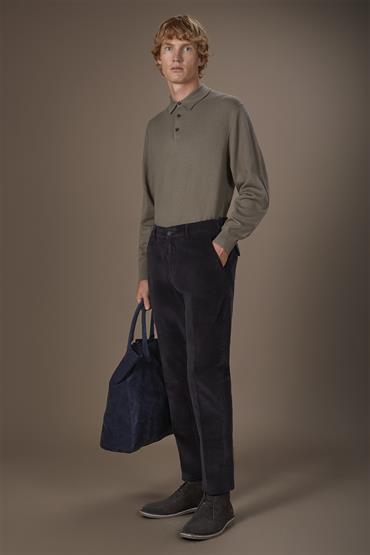 SMALL PLEATS AND BACK ELASTIC WAISTBAND DK GREY