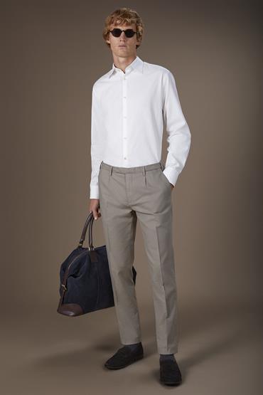 TROUSERS WITH SINGLE PLEATS BEIGE