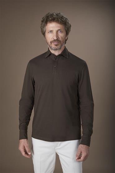 LONG SLEEVES POLO DK BROWN