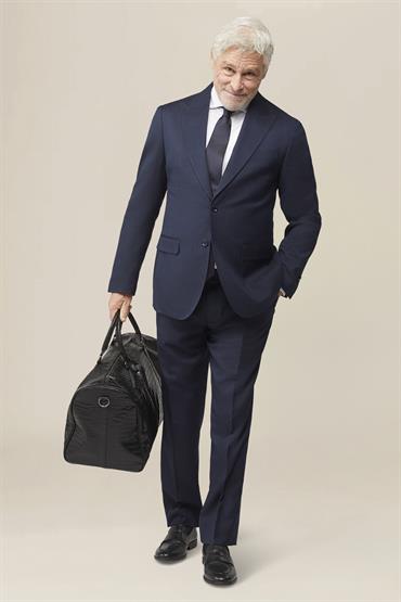 PEAK LAPEL SINGLE BREASTED SUIT BLUE