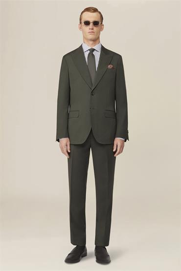 PEAK LAPEL SINGLE BREASTED SUIT GREEN