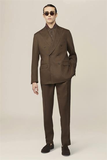 DOUBLE BREASTED SUIT BROWN