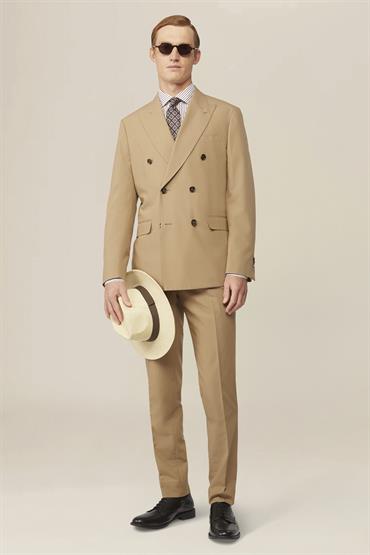 DOUBLE BREASTED SUIT DK BEIGE