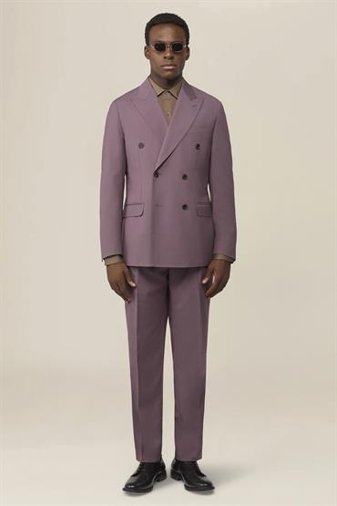 DOUBLE-BREASTED SUIT MAUVE