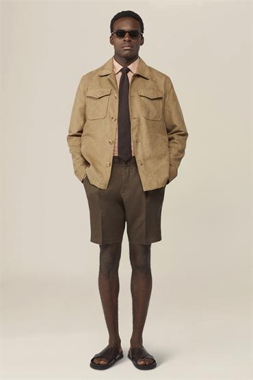 BERMUDA WITH BACK ELASTIC BROWN
