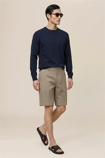BERMUDA WITH BACK ELASTIC LT BROWN
