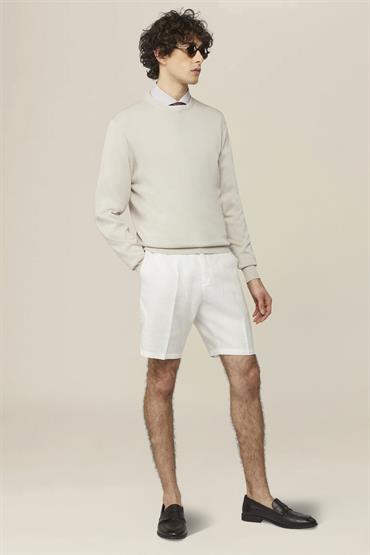 BERMUDA WITH BACK ELASTIC WHITE