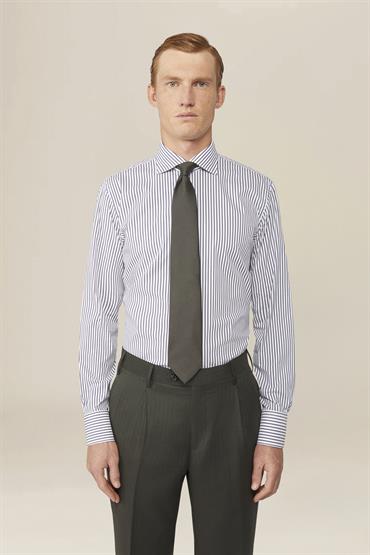 FRENCH COLLAR SHIRTS-RECTABLE CUFF WHITE/BLUE