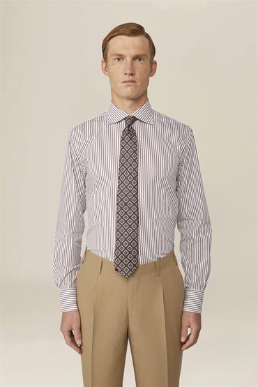 FRENCH COLLAR SHIRTS-RECTABLE CUFF WHITE/RUST