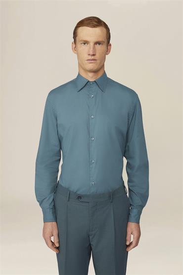 HIDDEN BUTTON DOWN COLLAR SHIRT DUSTY BLUE