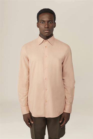 HIDDEN BUTTON DOWN COLLAR SHIRT PEACH
