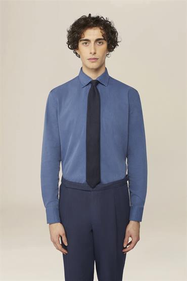 FRENCH COLLAR BACK CARRE SHIRT CERULEAN