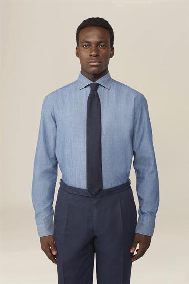 FRENCH COLLAR SHIRT LT DENIM