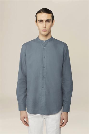 MAO COLLAR DUSTY BLUE