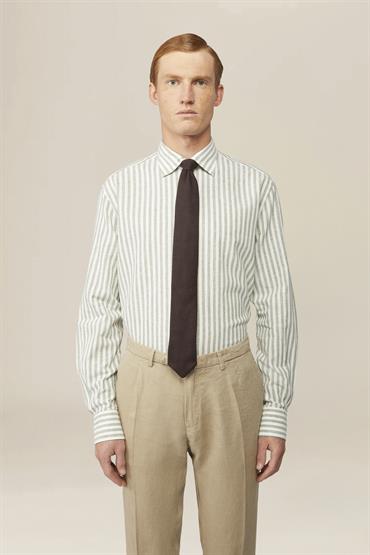 FRENCH COLLAR BACK CARRÈ SHIRT WHITE/GREEN