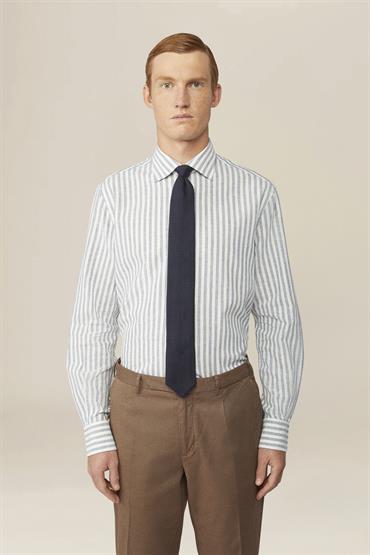 FRENCH COLLAR BACK CARRÈ SHIRT WHITE/SKY