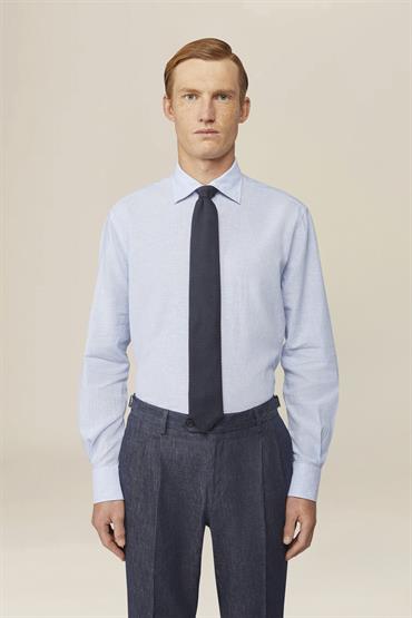 FRENCH COLLAR BACK CARRÈ SHIRT WHITE/SKY
