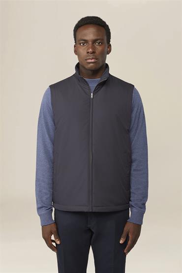 BI-COLOUR PADDED VEST BLUE/TAUPE