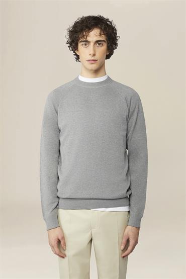 BASIC KNIT ROUNDNECK R/S GREY MEL