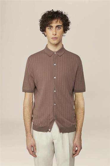 KNITTED POLO/SHIRT S/S ANTIQUE ROSE