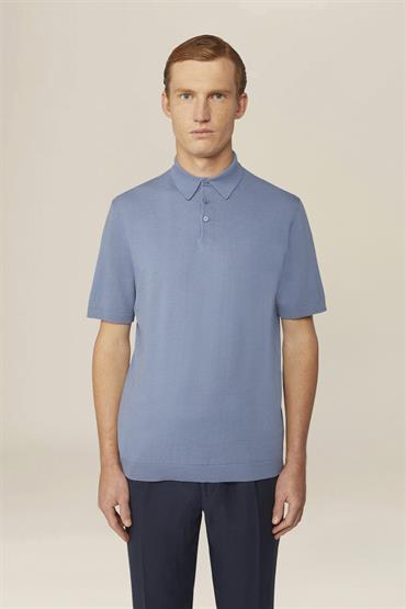 KNITTED POLO S/S SKY