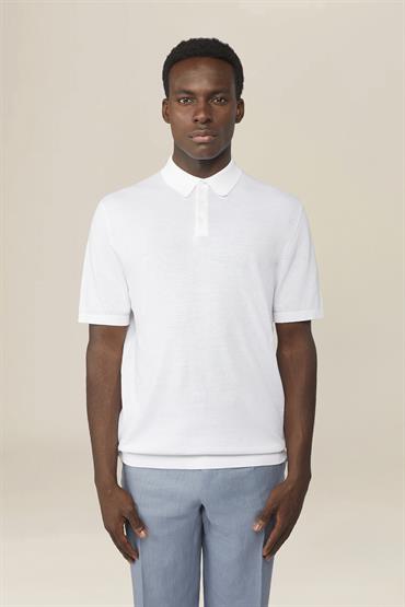 KNITTED POLO S/S WHITE