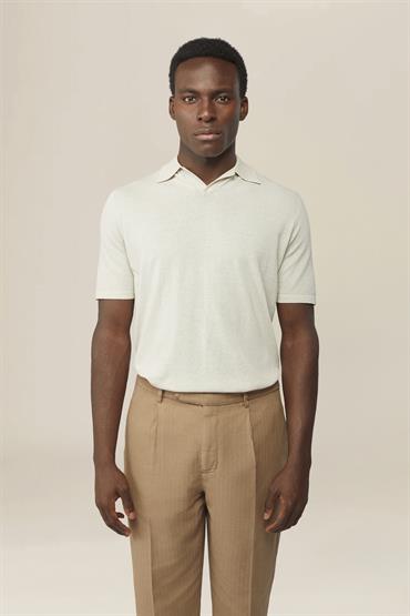 KNITTED POLO DERBY COLLAR S/S ICE