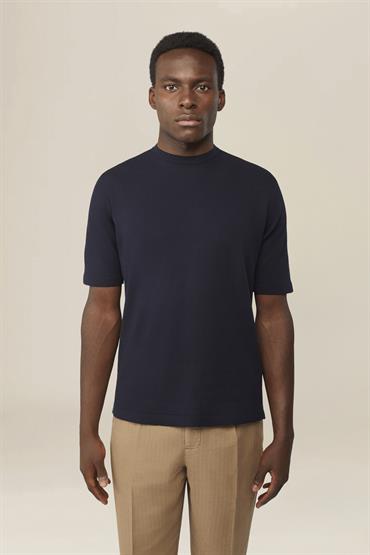 KNITTED T-SHIRT S/S BLUE NAVY