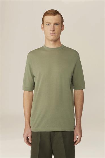 KNITTED T-SHIRT S/S SAGE GREEN