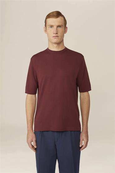 KNITTED T-SHIRT S/S WINE