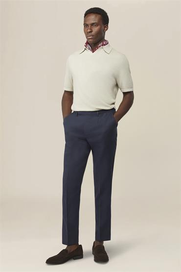 TROUSERS WITH SMALL PLEATS DK BLUE