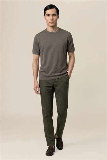 TROUSERS WITH SMALL PLEATS MILITARY