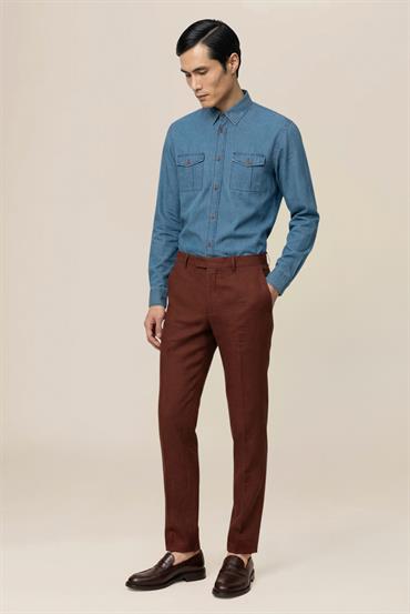 TROUSERS WITH SMALL PLEATS RUST
