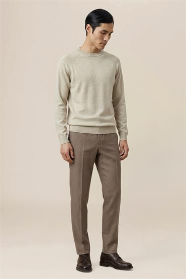 TROUSERS ELASTIC BACK WAISTBAND BROWN